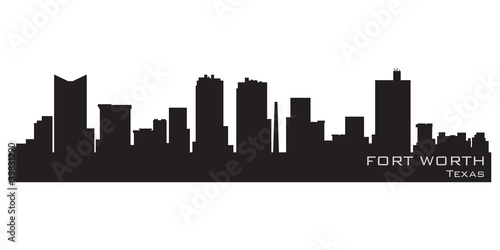 Fort Worth, Texas skyline. Detailed vector silhouette photo