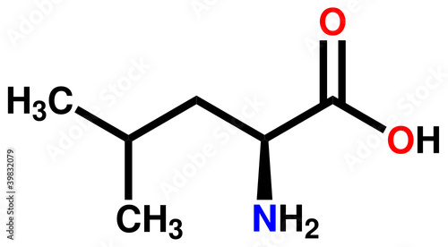 Essential amino acid leucine structural formula