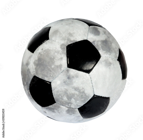 soccer ball in the form of the Moon. (isolated)