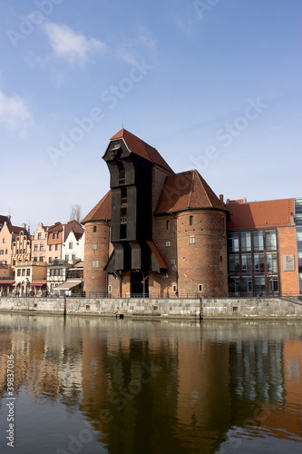 Medieval crane Zuraw in Gdansk, Poland