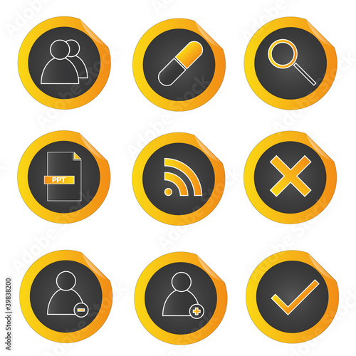 Buttons Gelb Schwarz