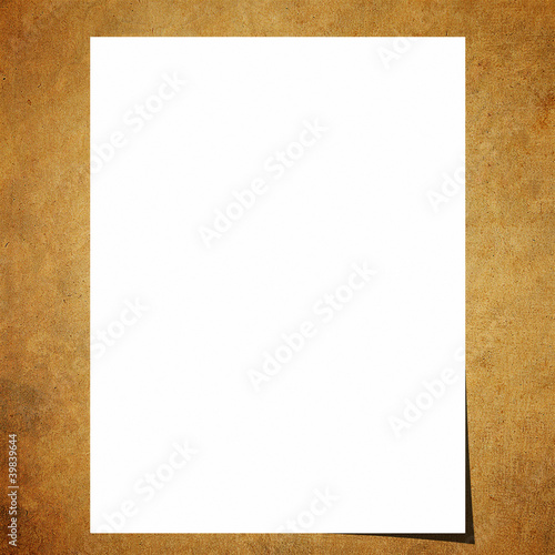 Blank note paper on old board background