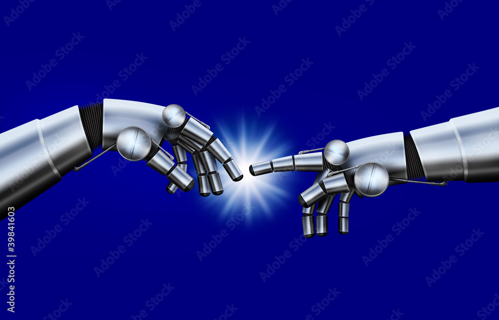 Michelangelo: Creation of Adam. Robot Hand. Michelangelo: Creation of Adam. Robot Hand.