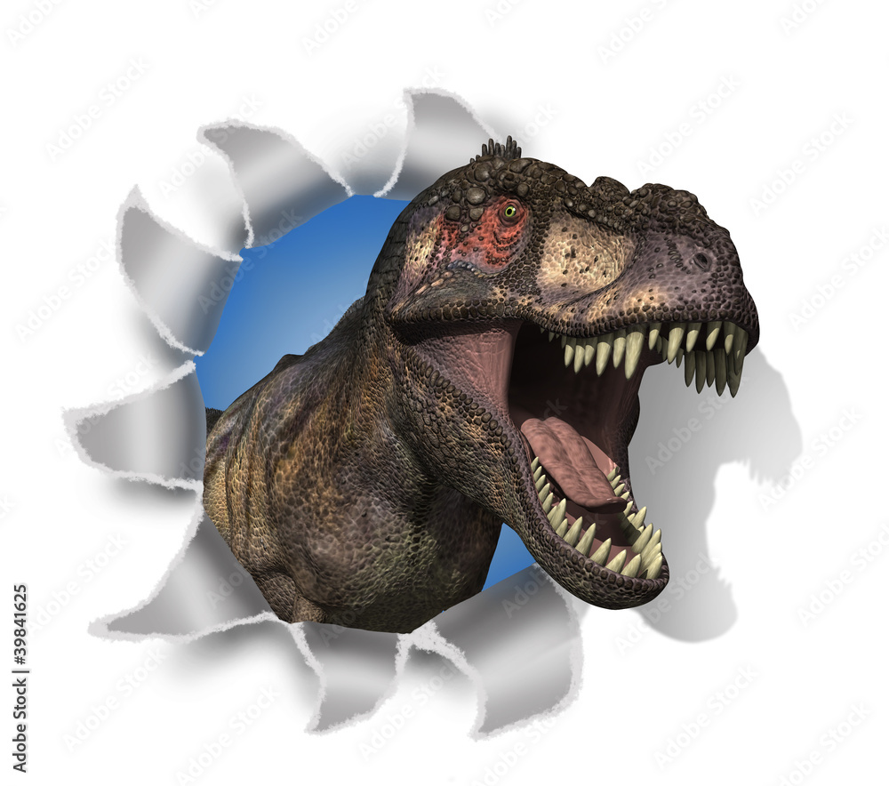 T-Rex Rips Through Your Document! Stock Illustration | Adobe Stock
