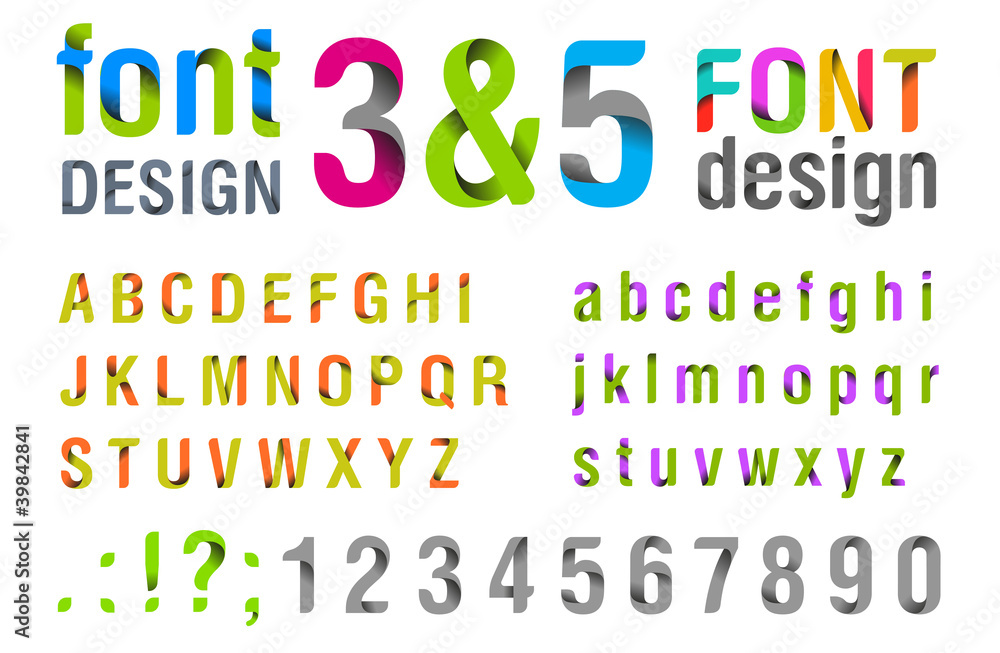 Font design. Ribbon Alphabet. vector.