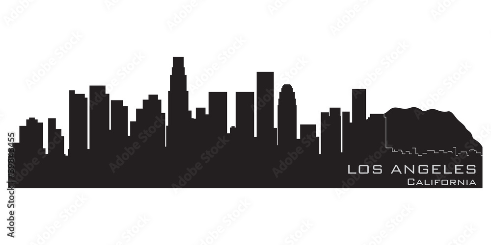 Los Angeles, California skyline. Detailed vector silhouette