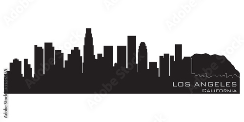 Los Angeles  California skyline. Detailed vector silhouette