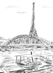 Fototapete Abbildung Paris Eiffelturm Paris als Illustration  © ZoomTeam