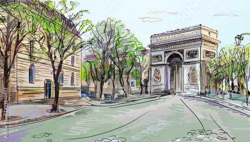 Photography Street in paris - illustration