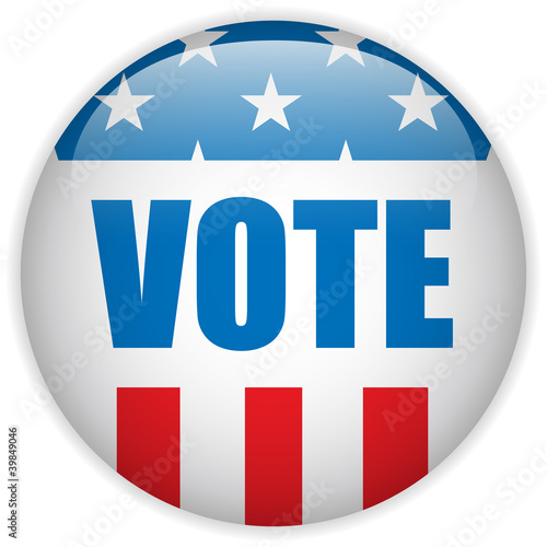 United States Election Vote Button.