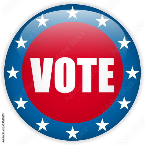United States Election Vote Button.