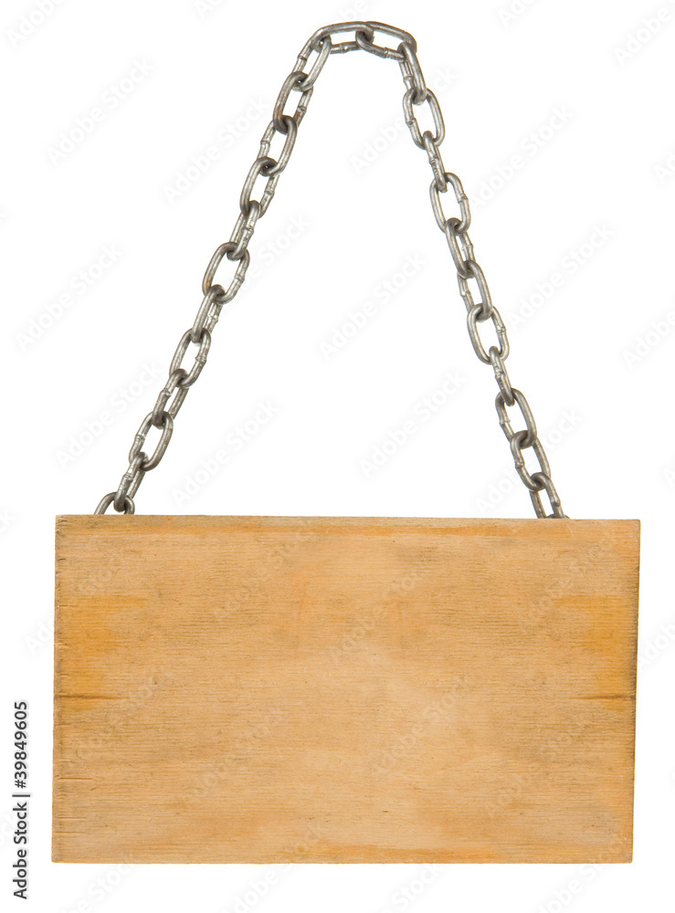 signboard and chain rope on white signboard and chain rope on white