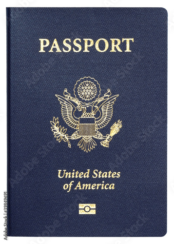 us passport isolated on white background photo