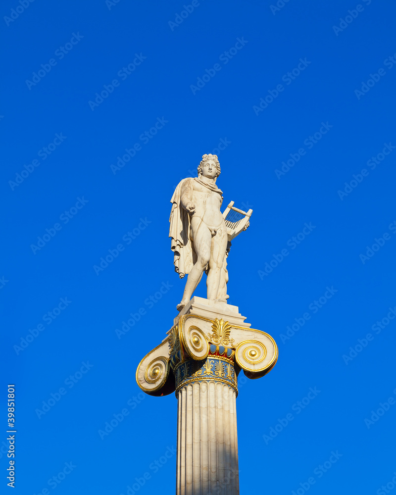 Apollo statue in the academy of athens