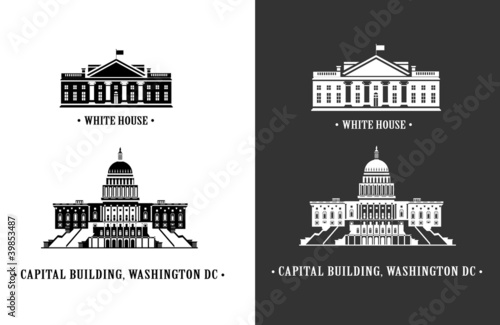 White house and Capitol building in Washington
