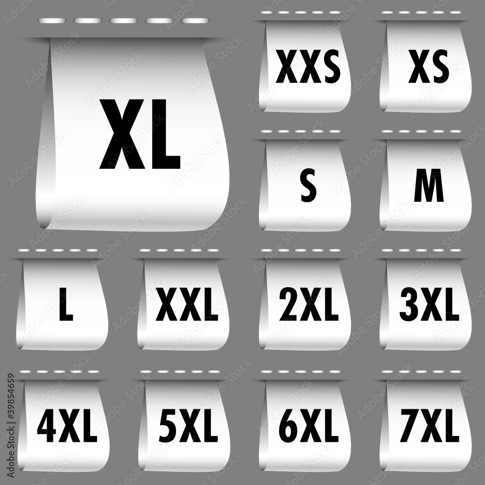 Set Label Fashion Sizes Little Stitching White Set Label Fashion Sizes Little Stitching White