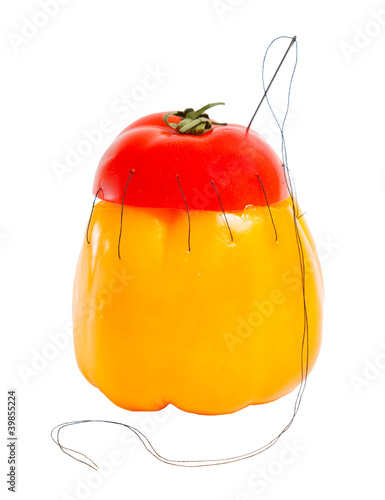 visual chimera of a mixture of tomato and pepper photo