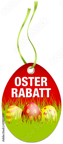 Hangtag Osterrabatt Ostereier rot