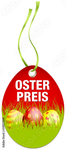 Hangtag Osterpreis Ostereier rot