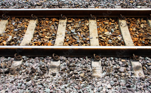 Railway Tracks, single track on concrete sleeper.