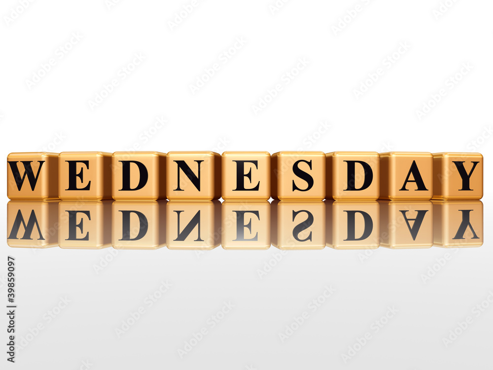 wednesday in 3d golden cubes wednesday in 3d golden cubes