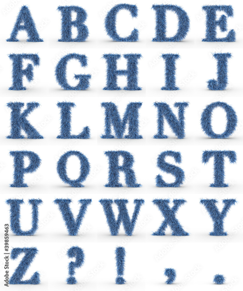 Texteffekt Haare blau ABC Texteffekt Haare blau ABC