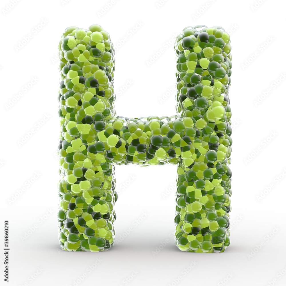Texteffekt Moleküle grün H Texteffekt Moleküle grün H
