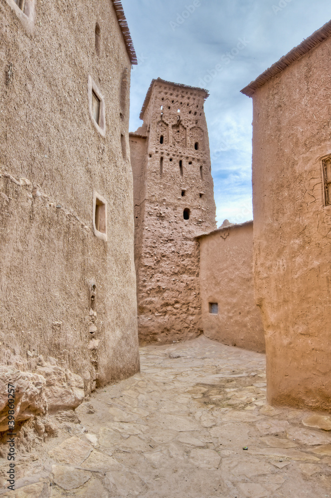 Streets of Ait Ben Haddou at Morocco