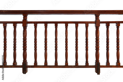 Fotografie, Tablou wooden decorative railing isolated on white