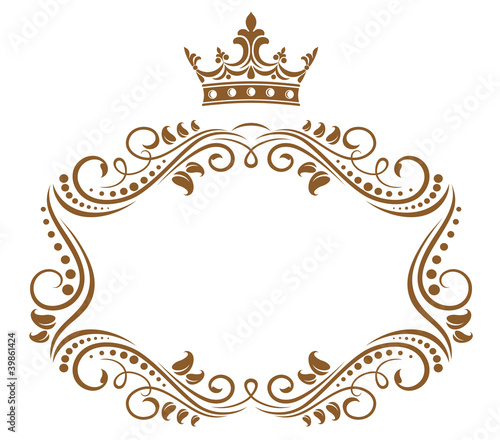 Elegant royal frame with crown photo