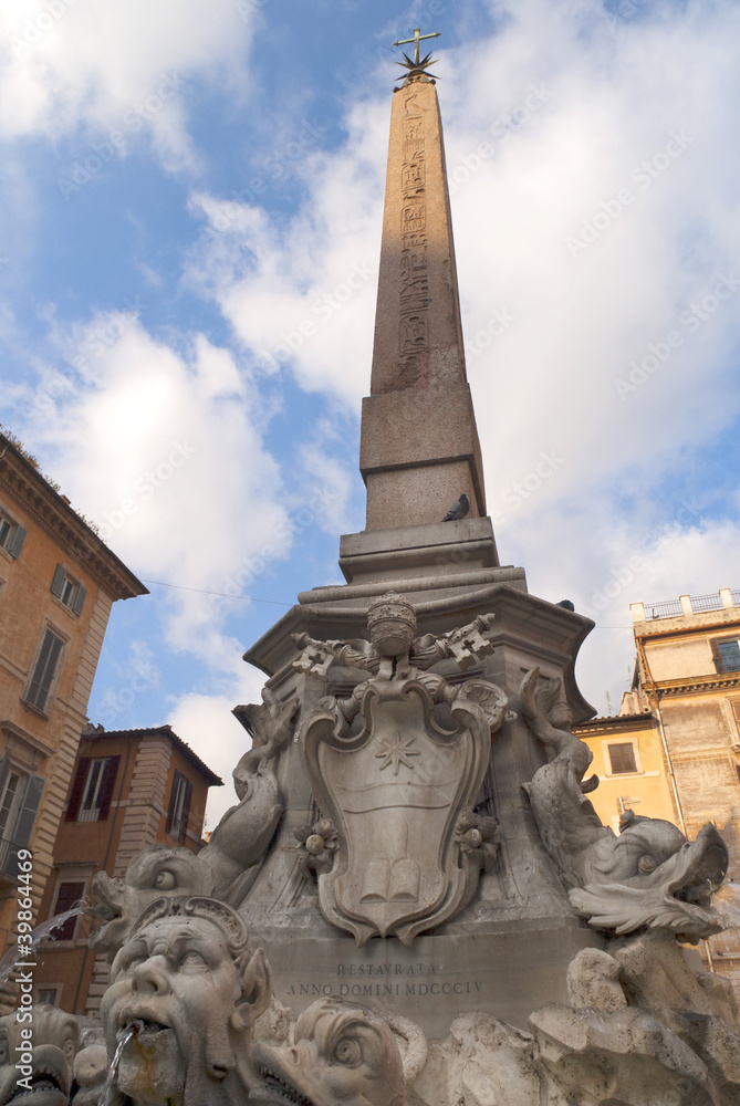 Obelisk by the Pantheon in Rome Italy