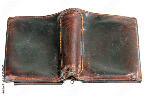 Old leather purse photo