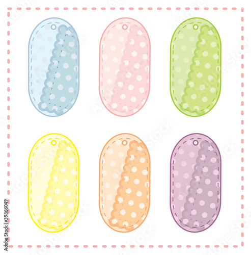 collection of cute oval tags
