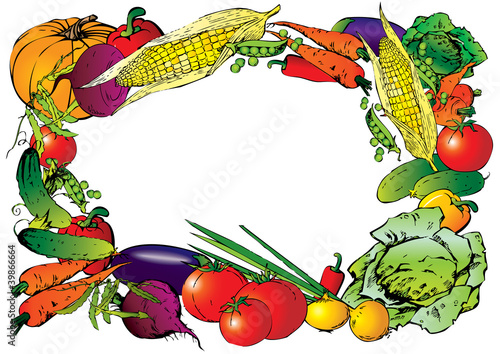 Collection of vegetables in the form of frame.