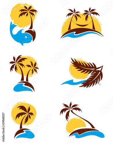 Set of logotypes - palm trees