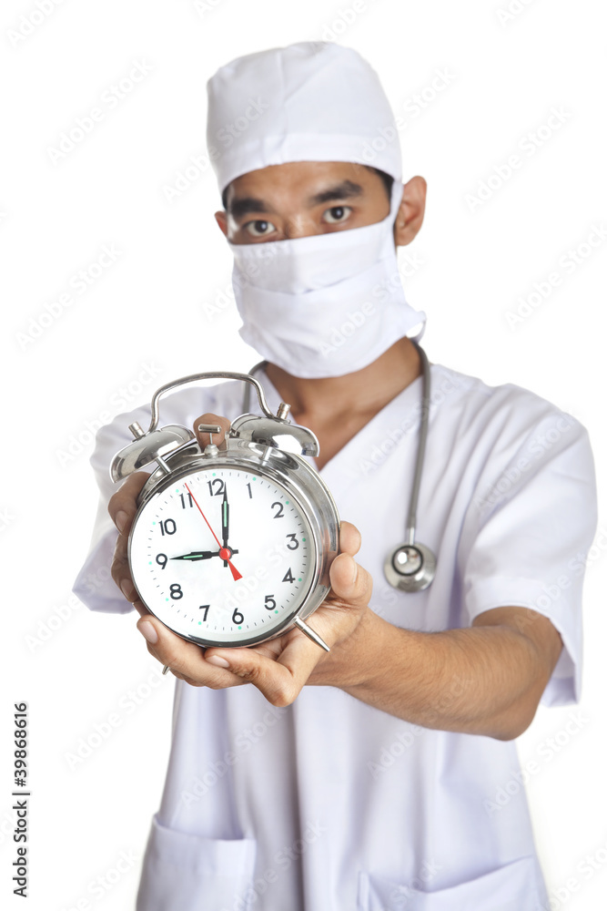 Surgeon with an alarm clock Surgeon with an alarm clock