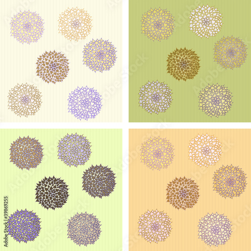 Dahlien Vintage Vector Set