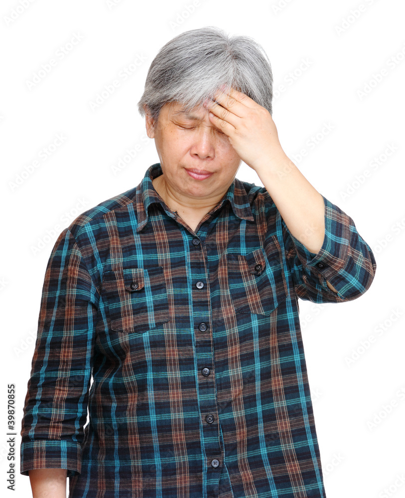 mature asian woman with headache mature asian woman with headache