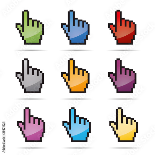 Computer Maus Mauszeiger Cursor pfeil hand vektor Set