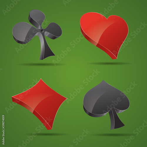ico ass kreut karo pik poker mau-mau karten spiel casino herz 3d