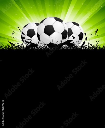 Background with soccer balls