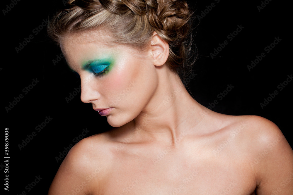 Fashion Brunette Girl. Beautiful Makeup and Hair Fashion Brunette Girl. Beautiful Makeup and Hair