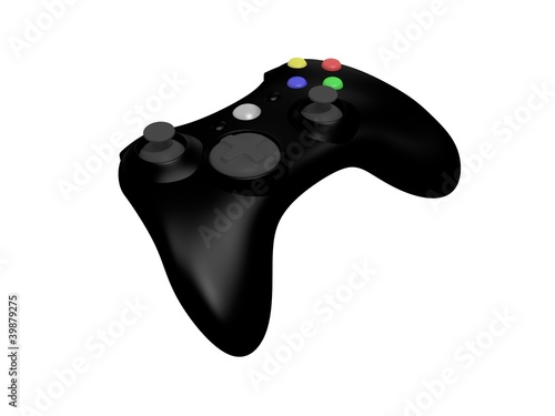 Black Video Game Controller on White