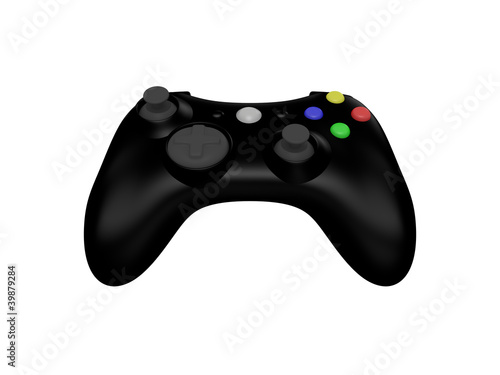 Black Video Game Controller on White
