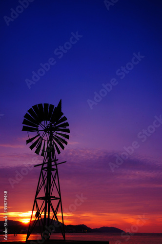 windmill Silhouette Sunset