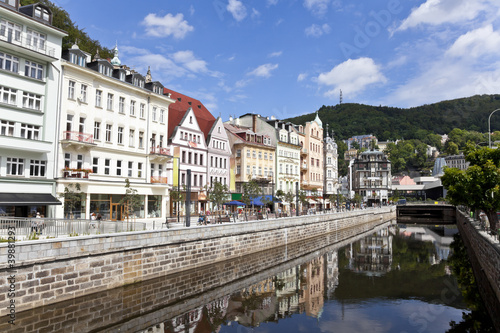 cityscape of karlovy vary, czech republic