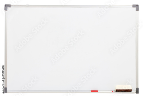 blank white board isolated on white Fototapet