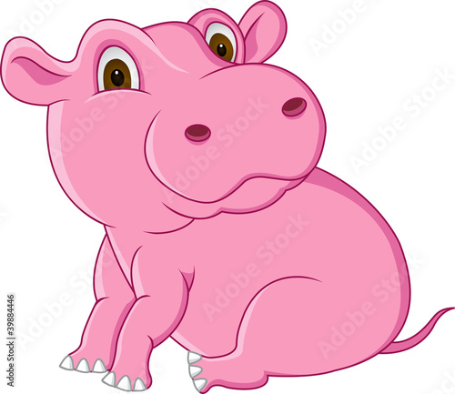Cute pink hippo © idesign2000