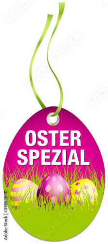Hangtag Osterspezial Ostereier pink
