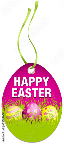 Hangtag Happy Easter Eggs Pink